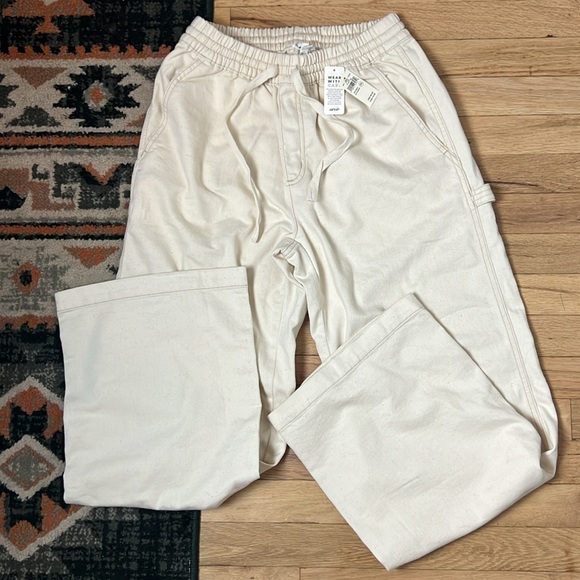 aerie Pants & Jumpsuits Nwt Aerie Cream Cargo Pants Relaxed Fit — free download